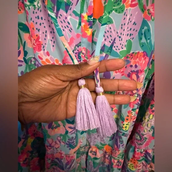 EEUC Lilly Pulitzer Carolane Lileeze Halter Swing Dress in Multi Me And My Zesty - Picture 8 of 9